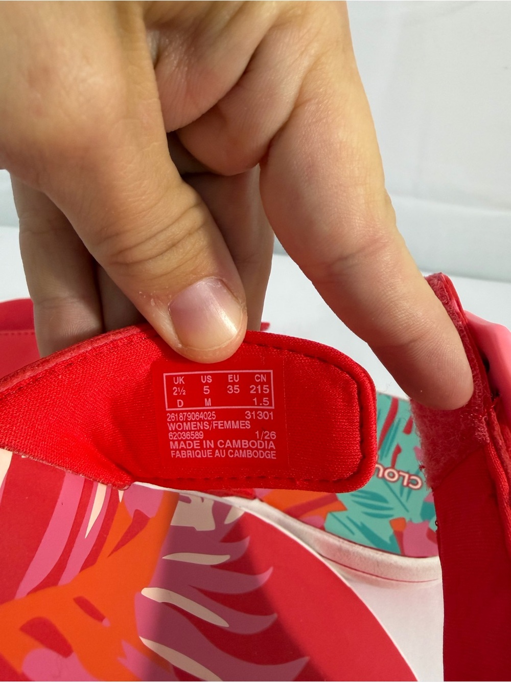 NWT Clarks Cloudsteppers Women's Size 5 Red Floral Slide Sandals - Picture 5 of 7